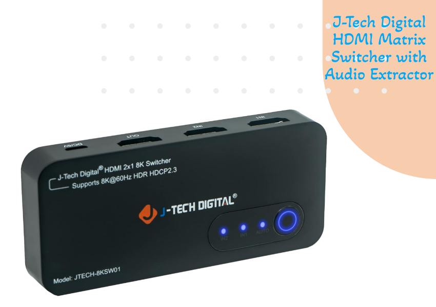 J-Tech Digital HDMI Matrix Switcher with Audio Extractor