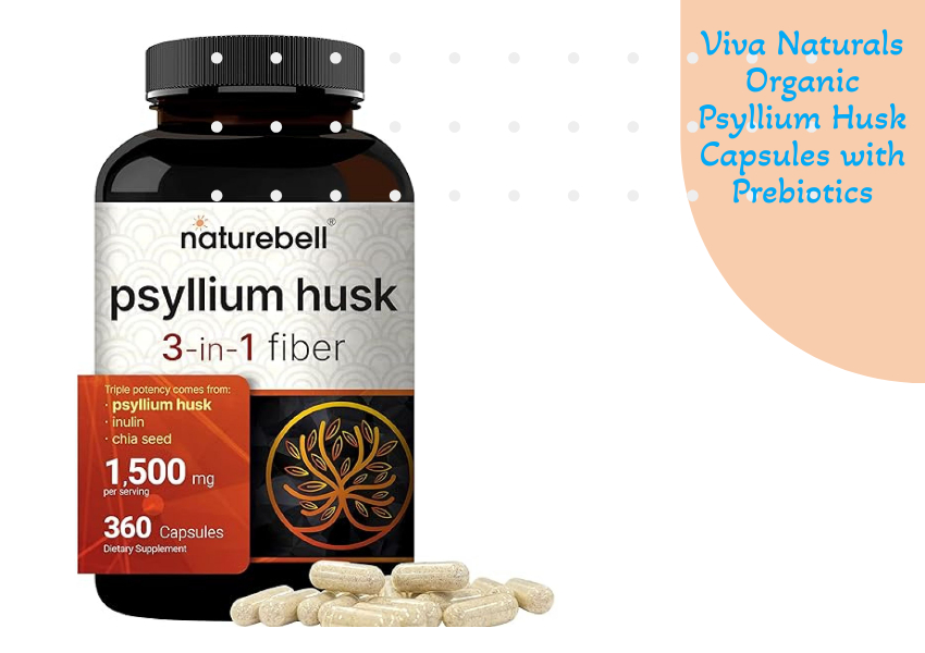 Viva Naturals Organic Psyllium Husk Capsules with Prebiotics